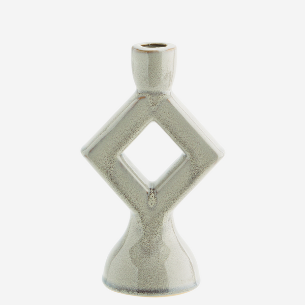 Stoneware Candle Holder Grey