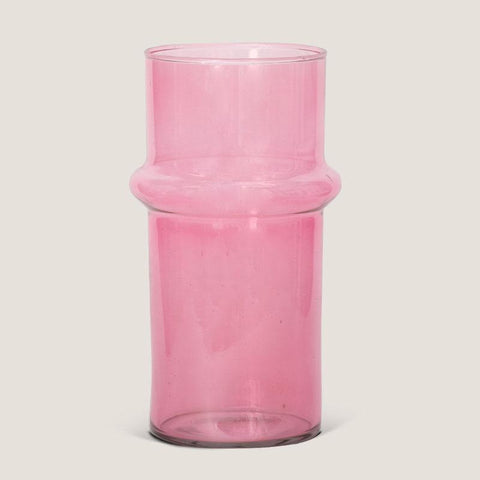Roze gerecyclede glazen vaas
