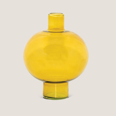 Gele vaas van gerecycled glas