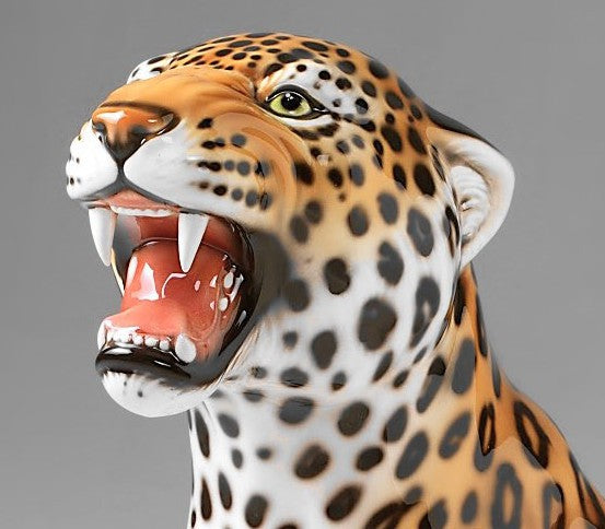 Ceramic Leopard Statue