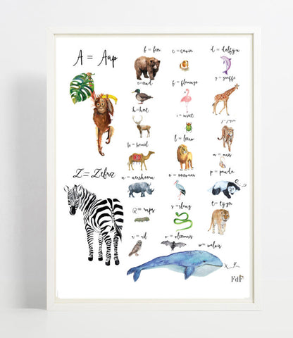 Poster Animals Alphabet (NL)