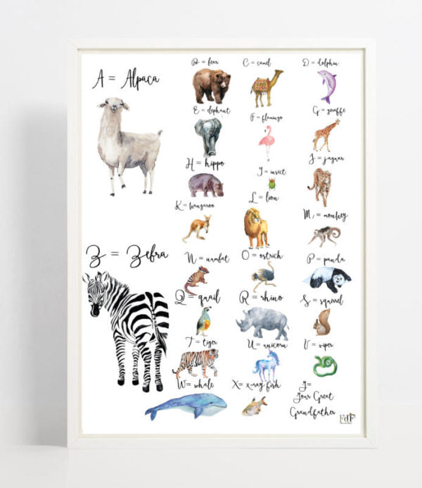 Poster Animals Alphabet (ENG)