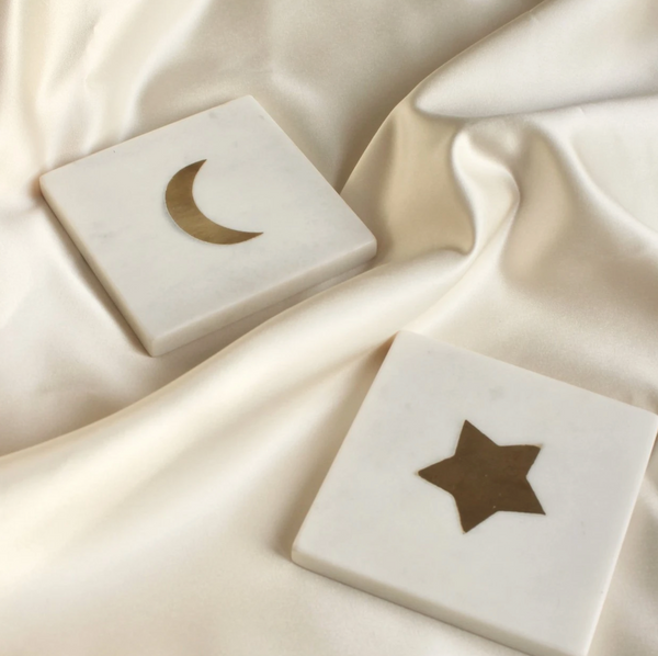 Marble Coaster with Brass Star