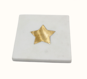 Marble Coaster with Brass Star