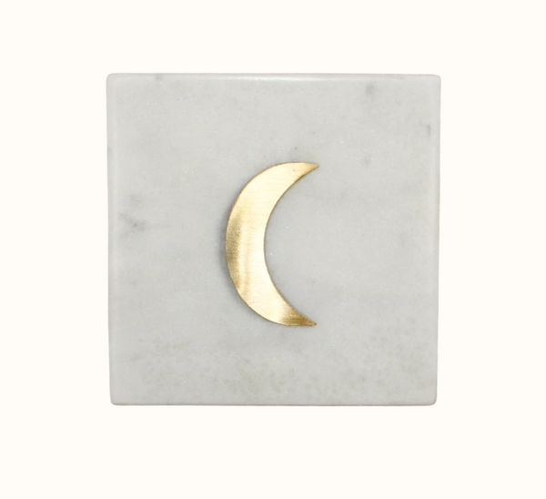 Marble Coaster with Brass Moon