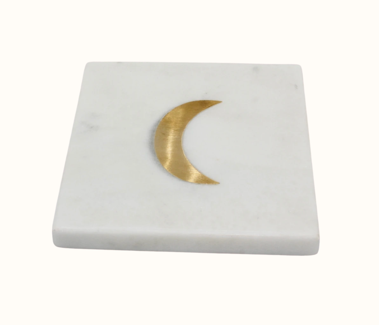 Marble Coaster with Brass Moon