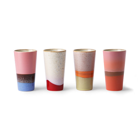 Ceramic Latte Mugs Set Of 4