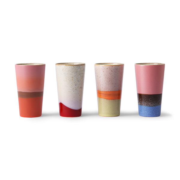 Ceramic Latte Mugs Set Of 4