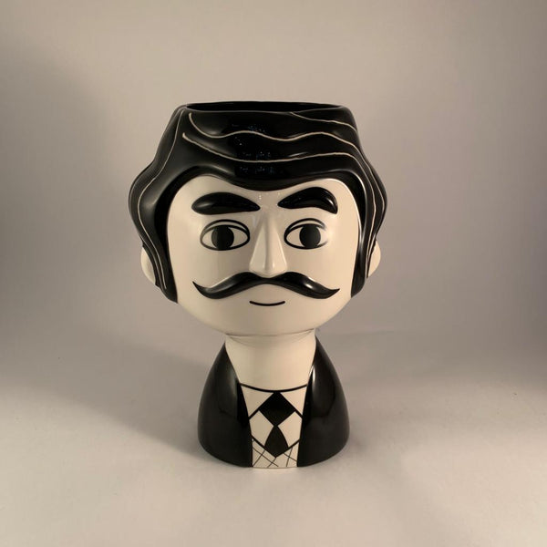 Mustache Vase Black