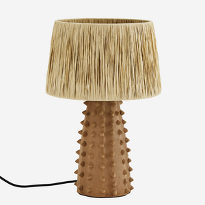 Terracotta Table Lamp with Raffia