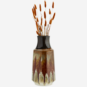 Stoneware Vase Brown/Cream