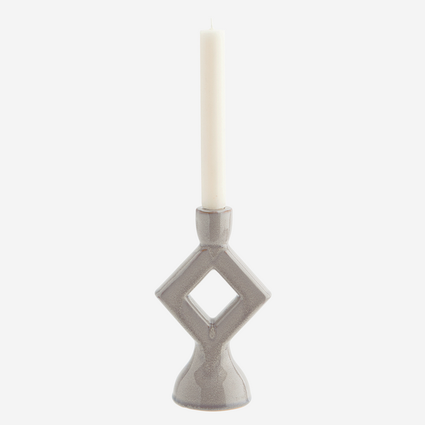 Stoneware Candle Holder Grey