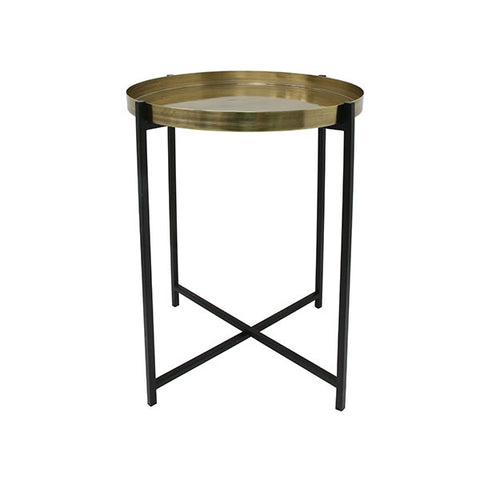 Brass Side Table Black