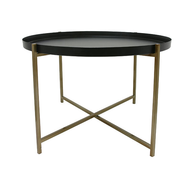 Brass/ black side table